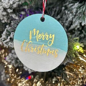 Hand painted Merry Christmas Ornament